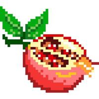 Granatapfel Karikatur Symbol im Pixel Stil vektor