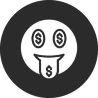 Geld Mund Gesicht Vektor Symbol