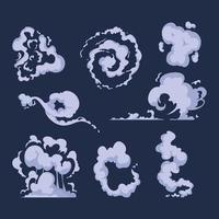 Cartoon Rauch VFX Comic Knall Wolken Explosion Bombe Geschwindigkeit Sturm Bewegung Wind Kunstsammlung Illustration Rauch Comic Cartoon Blase Bewegung Nebel