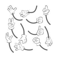 Cartoon Hände Körperteile Sammlung Hände Animation Erstellung Kit Menschliche Geste Hand Zeigefinger Palm Handschuh Illustration