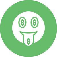 Geld Mund Gesicht Vektor Symbol