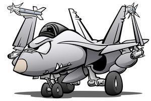 Militärmarineflieger Jet Airplane Cartoon Vector Illustration