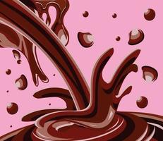 stänk choklad dessert vektor