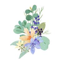 Der handgemalte üppige Blumenblumenstraußblumen des Aquarellblumensträußes lustration das Weinleseart-Aquarell, das auf weißem Hintergrund lokalisiert wird. Entwerfen Sie Dekor für Karte, speichern Sie das Datum, Hochzeitseinladungskarten, Plakat, Fahne vektor