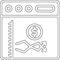 Aktienmarkt-Webseiten-Vektorsymbol vektor