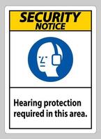 Sicherheitshinweis PPE-Zeichen Gehörschutz in diesem Bereich erforderlich mit Symbol vektor