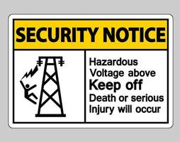 Sicherheitshinweis Gefährliche Spannung oben Halten Sie Tod oder schwere Verletzungen fern Symbolzeichen vektor