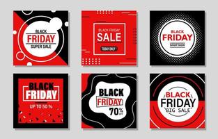 Black Friday Sale Social-Media-Sammlung vektor