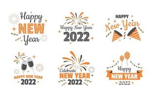 Frohes neues Jahr Stickerset feiern vektor