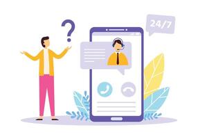online Assistent, Unterstützung Bedienung und Anruf Center vektor