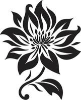 künstlerisch Blumen- Emblem einfarbig Detail anspruchsvoll blühen Kennzeichen ikonisch Emblem vektor