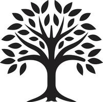 Hain Wächter Baum Symbol Kennzeichen Laub Eleganz Baum Vektor Illustration