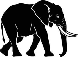 ai generiert Silhouette Elefant schwarz Farbe nur vektor