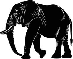 ai generiert Silhouette Elefant schwarz Farbe nur vektor