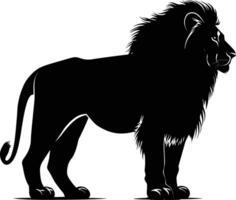 ai genererad silhuett lejon svart Färg endast vektor