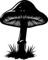 ai generiert Silhouette Pilz voll Körper schwarz Farbe nur vektor