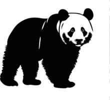 ai generiert Silhouette Panda voll Körper schwarz Farbe nur vektor