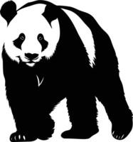 ai generiert Silhouette Panda voll Körper schwarz Farbe nur vektor