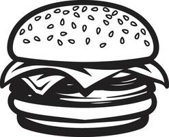 schick Burger Eleganz schwarz Symbol herrlich Burger schwarz Vektor Emblem