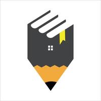 Bleistift Haus Logo Design. einfach zu Veränderung Farben. vektor