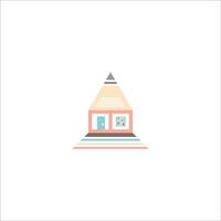 Bleistift Haus Logo Design. einfach zu Veränderung Farben. vektor