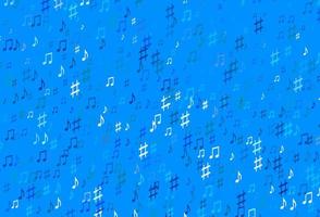 ljusblå vektorbakgrund med musiksymboler. vektor
