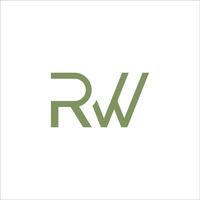 Initiale Brief wr oder rw Logo Vektor Design Vorlage