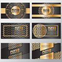 Guld banner bakgrund flyger stil Design mall vektor