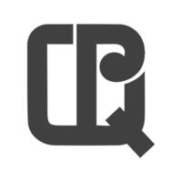 qr, rq, q och r abstrakt första monogram brev alfabet logotyp design vektor