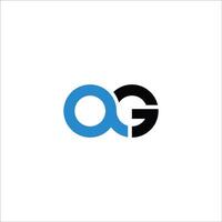 första brev qg logotyp eller gq logotyp vektor design mall