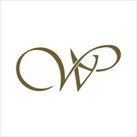 Initiale Brief wp oder pw Logo Vektor Design Vorlage