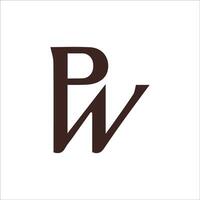 första brev wp eller pw logotyp vektor design mall