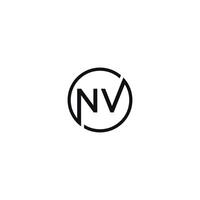 första brev nv logotyp eller vn logotyp vektor design mall