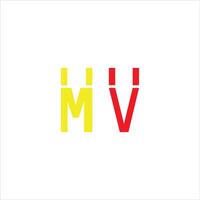 första brev mv logotyp eller vm logotyp vektor design mall