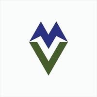 första brev mv logotyp eller vm logotyp vektor design mall