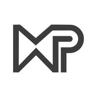 första brev smp logotyp eller pm logotyp vektor design mall