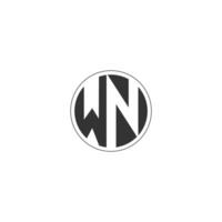 nw, wn, w och n abstrakt första monogram brev alfabet logotyp design vektor