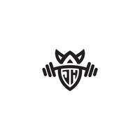 jh Linie Fitness Initiale Konzept mit hoch Qualität Logo Design vektor