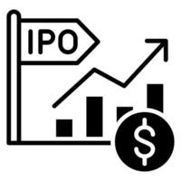 ipo investering ikon linje vektor illustration