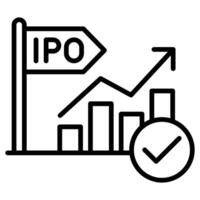 ipo die Genehmigung Symbol Linie Vektor Illustration