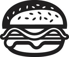 klassisch Burger Emblem schwarz Vektor Symbol lecker schnell Essen einfarbig Burger Logo