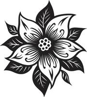 ätherisch blühen Symbol einfarbig Kennzeichen anspruchsvoll Blumen- Design Emblem Kunst vektor