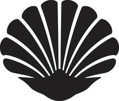 Schaltier Serenade entfaltet ikonisch Emblem Symbol Meeresboden Edelsteine aufgedeckt Vektor Logo Design