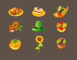 Thanksgiving Icons Vektor Pack