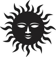 härlig glimma Sol insignier levande livlighet Sol ikon vektor