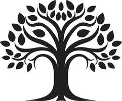 berså emblem träd ikon symbol välvillig grenar träd logotyp design vektor