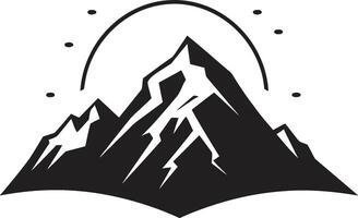 Scheu inspirierend Höhe ikonisch Berg Emblem Naturen Höhepunkt Berg Illustration vektor
