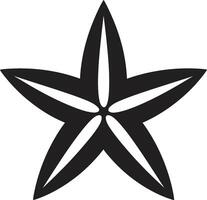 marin charm svart sjöstjärna insignier elegant havsbotten mark sjöstjärna ikon design vektor