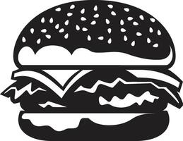 klassisk burger harmoni svartvit design ikoniska burger design svart vektor