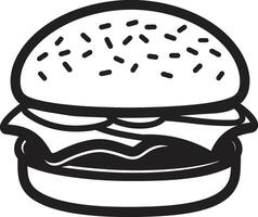 schick Burger Freude schwarz Vektor Symbol aromatisch Wesen schwarz Burger
